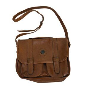 Sereta Brown Leather Vintage Crossbody Messenger Bag Sling Purse